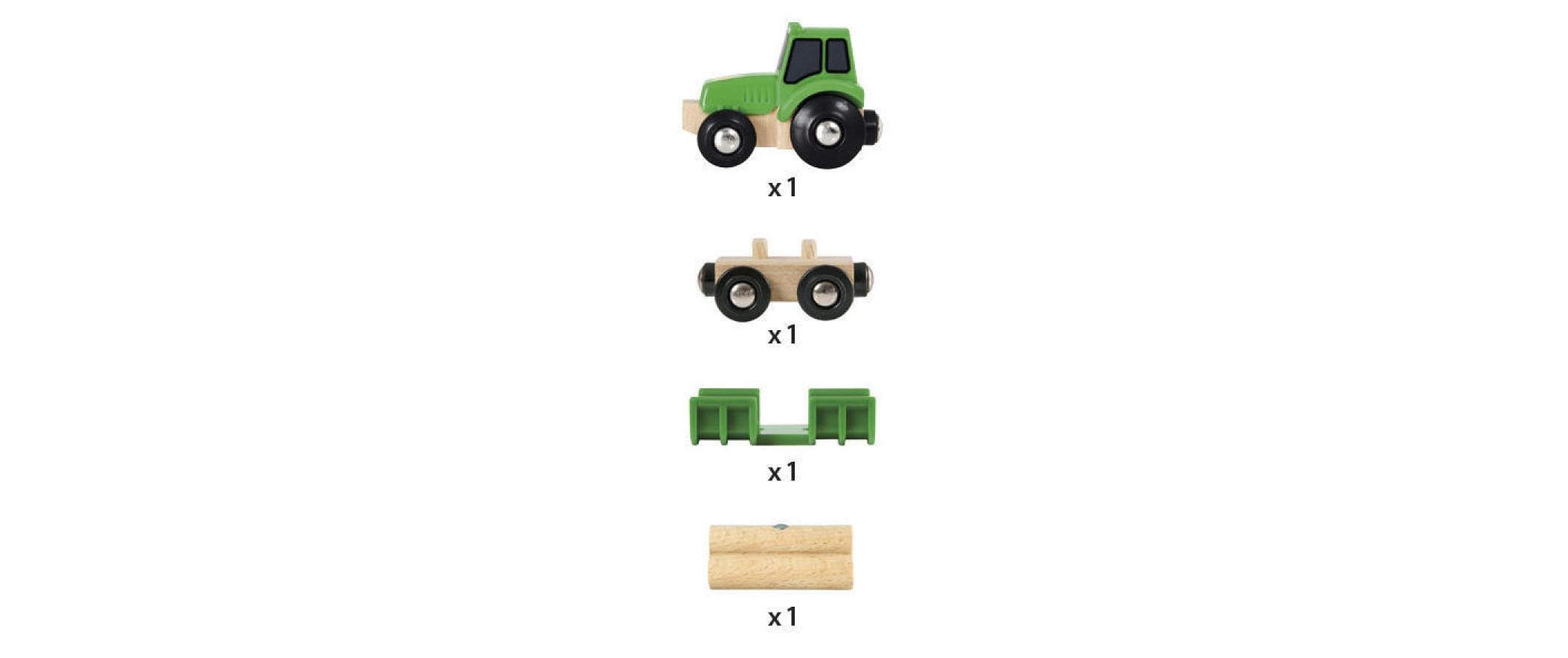 BRIO BRIO World Traktor mit Holz-Anhänger
