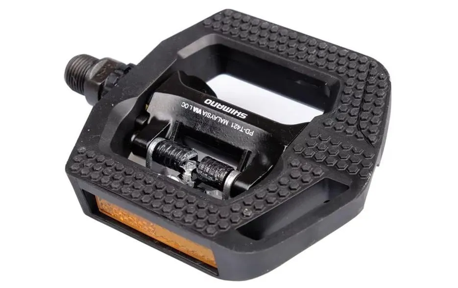 Shimano Fahrradpedale PD-T421 mit Cleat und Reflektor Box