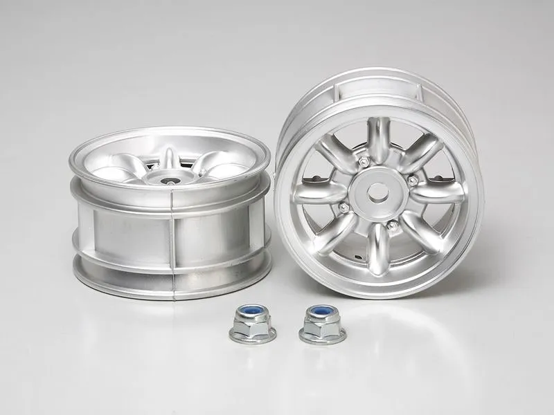 Tamiya Felgen 8-Speichen, Chrom, 24 mm, M-Chassis 1:10, 2 Stück
