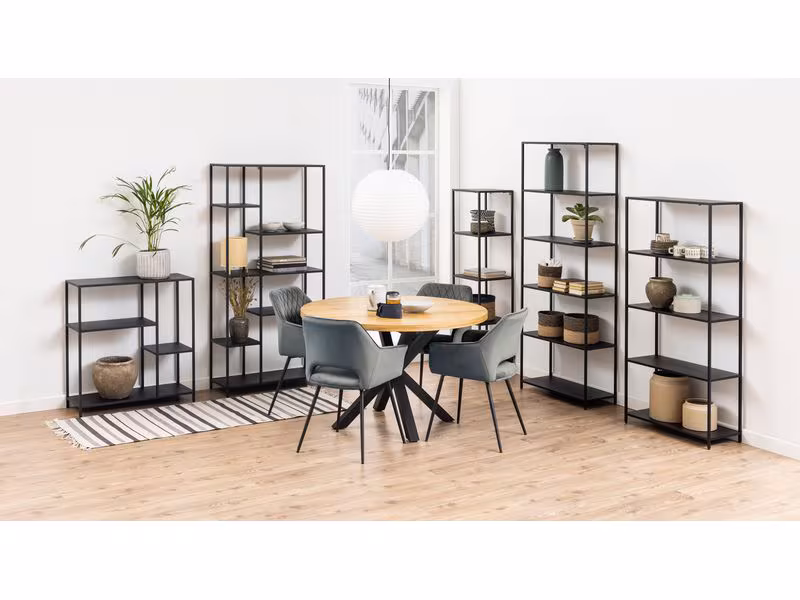 AC Design Regal Newcastle 69,5 x 30 x 185 cm, Schwarz