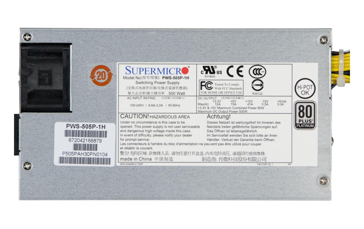 Supermicro Netzteil PWS-505P-1H 500 W