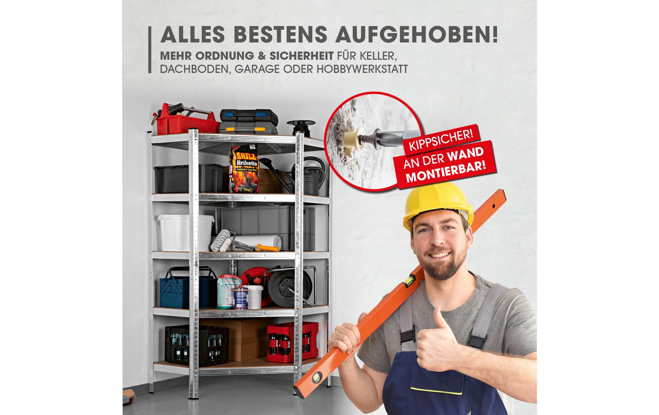 EASYmaxx Schwerlastregal 180 x 90 x 90 cm