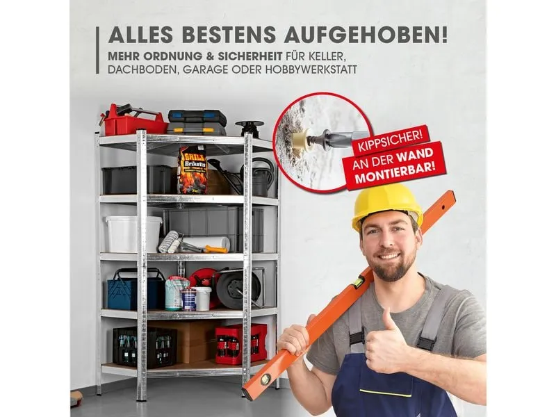 EASYmaxx Schwerlastregal 180 x 90 x 90 cm