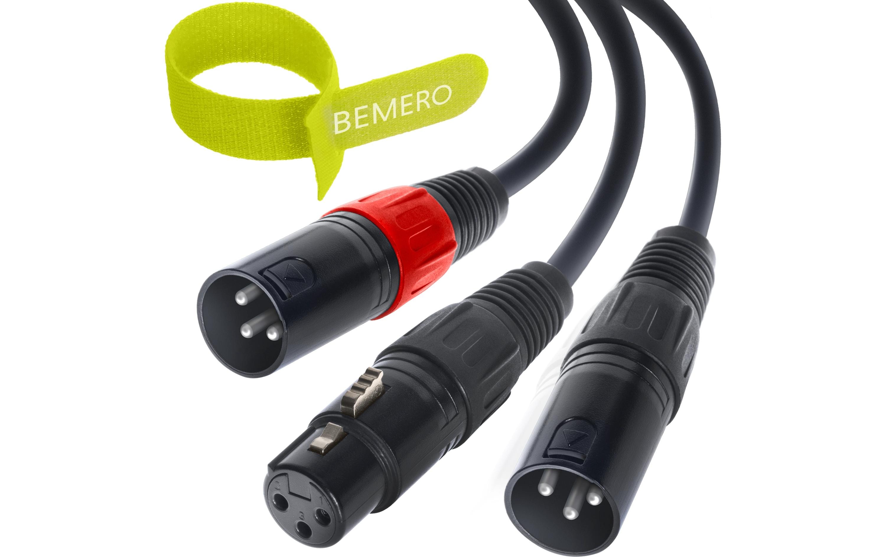 Bemero BAC4043-150BK XLRf - 2x XLRm 1.5m 1.5 m, Schwarz