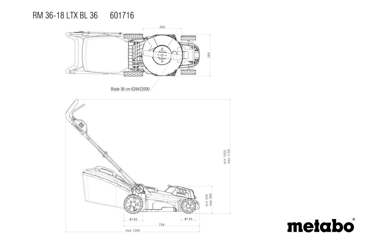 Metabo Akku-Rasenmäher RM 36-18 LTX BL 36 Set