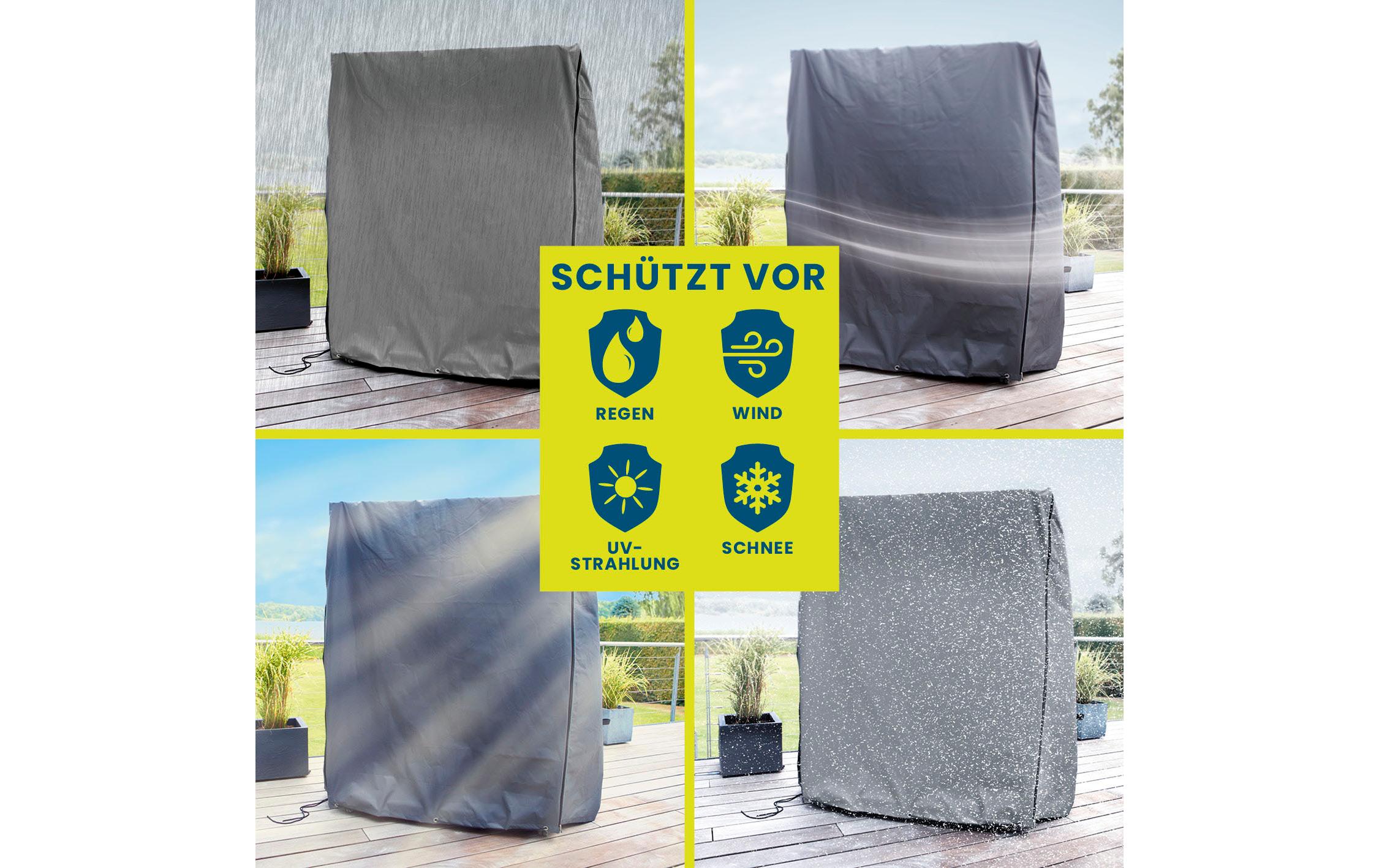 Hoberg Strandkorbabdeckung gross, 140 x 100 x 165 cm, grau