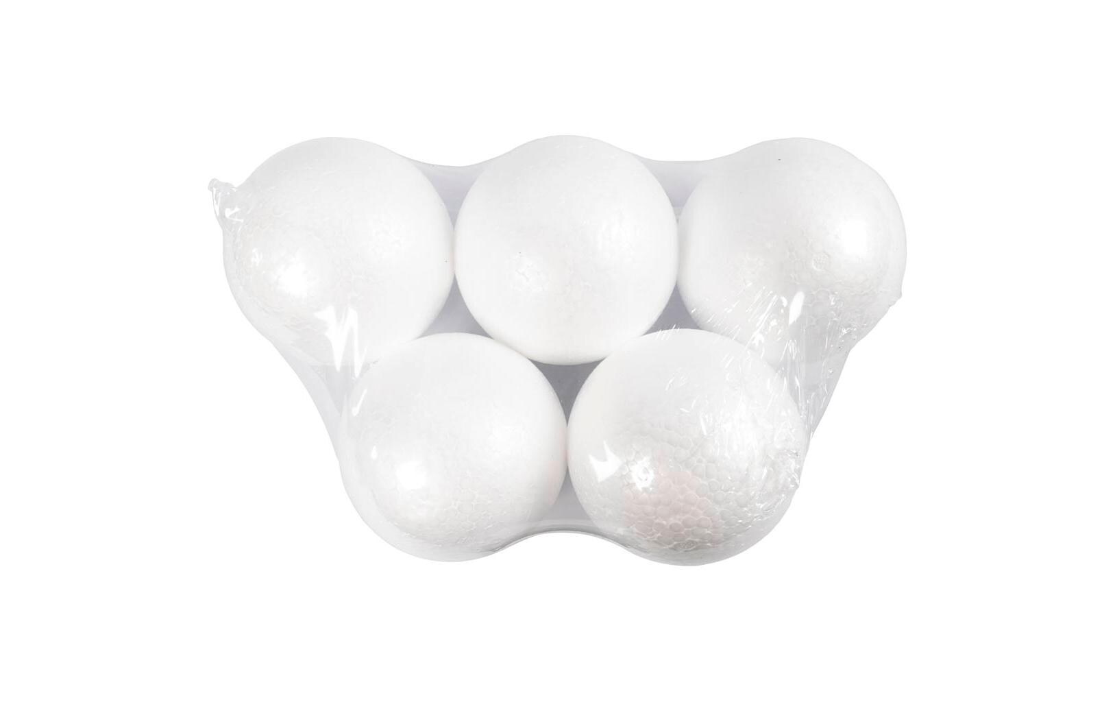 Creativ Company Styropor-Kugeln 12 cm, Weiss, 5 Stück