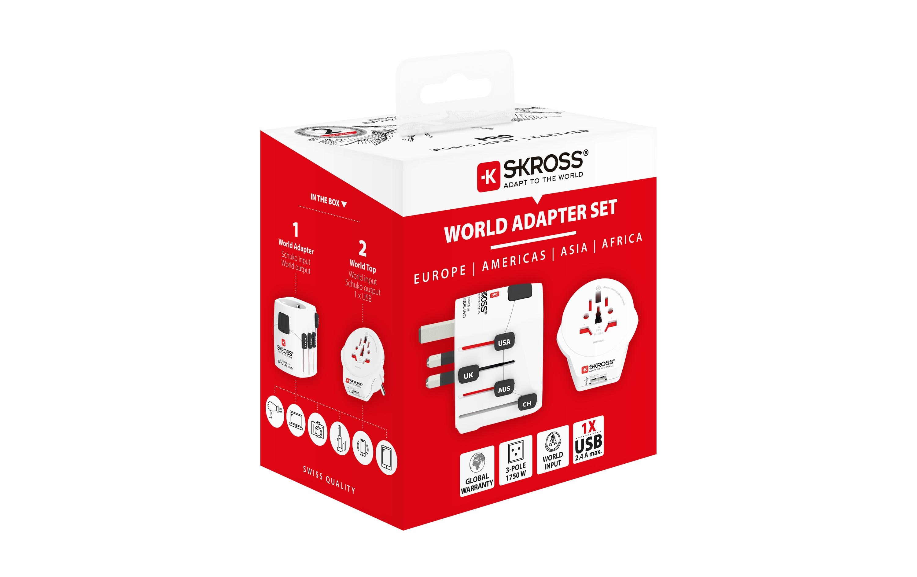 SKROSS Weltreiseadapter PRO World & USB