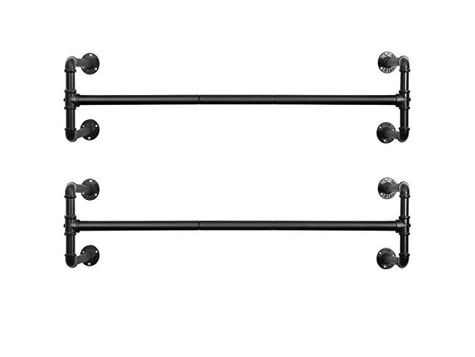Songmics Wandgarderobe 2 Stück, Schwarz