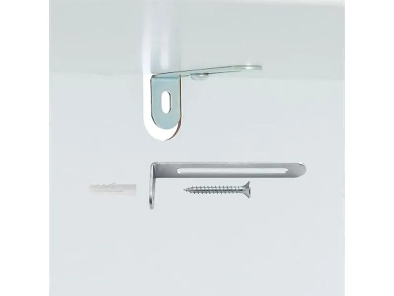 relaxdays Badschrank 18 x 80 cm, Weiss/Silber relaxdays Badschrank 18 x 80 cm, Weiss/Silber