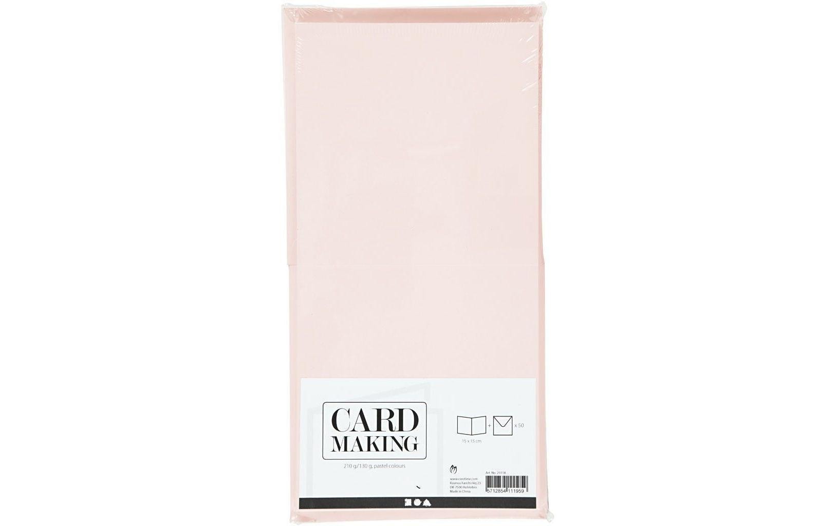 Creativ Company Blankokarte 15 x 15 cm 50 Sets, Pastell