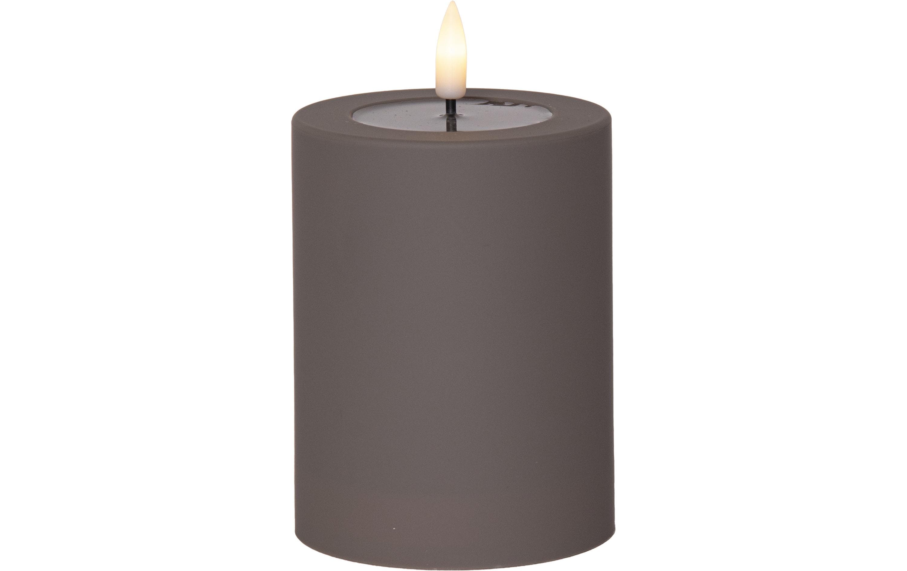 Star Trading LED Pillar Kerze Flamme Soft Indoor, 12.50 cm, Braun