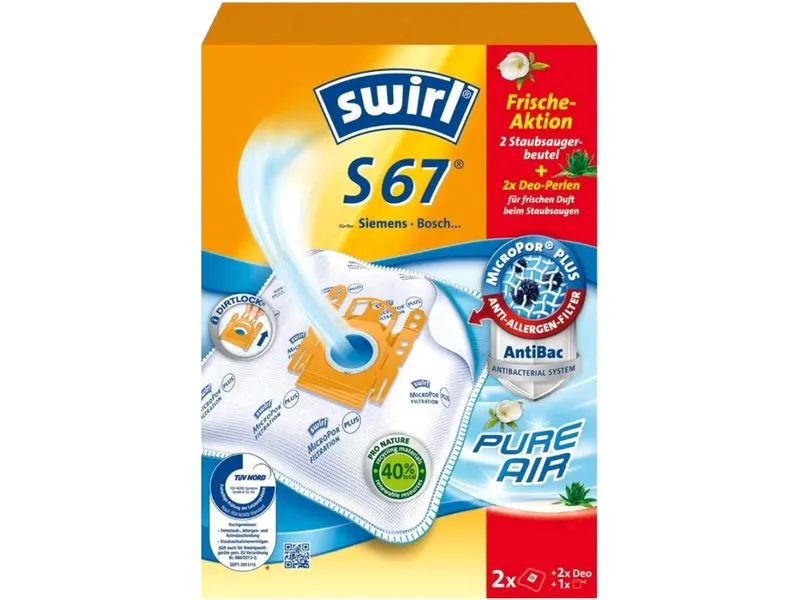 Swirl Staubfilterbeutel S67 MicroPor Plus Frische Action 4 Stück Swirl Staubfilterbeutel S67 MicroPor Plus Frische Action 4 Stück
