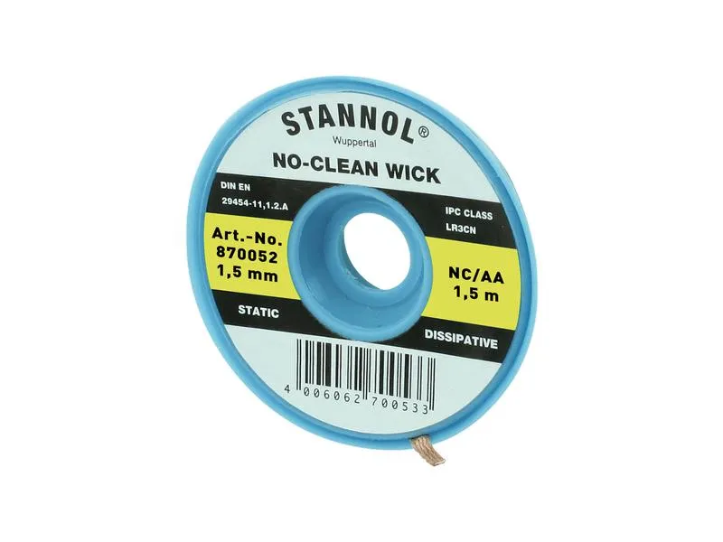Stannol Entlötlitze NC-AA Entlötlitze 1.5 mm x 1.5m halogenfrei Stannol Entlötlitze NC-AA Entlötlitze 1.5 mm x 1.5m halogenfrei
