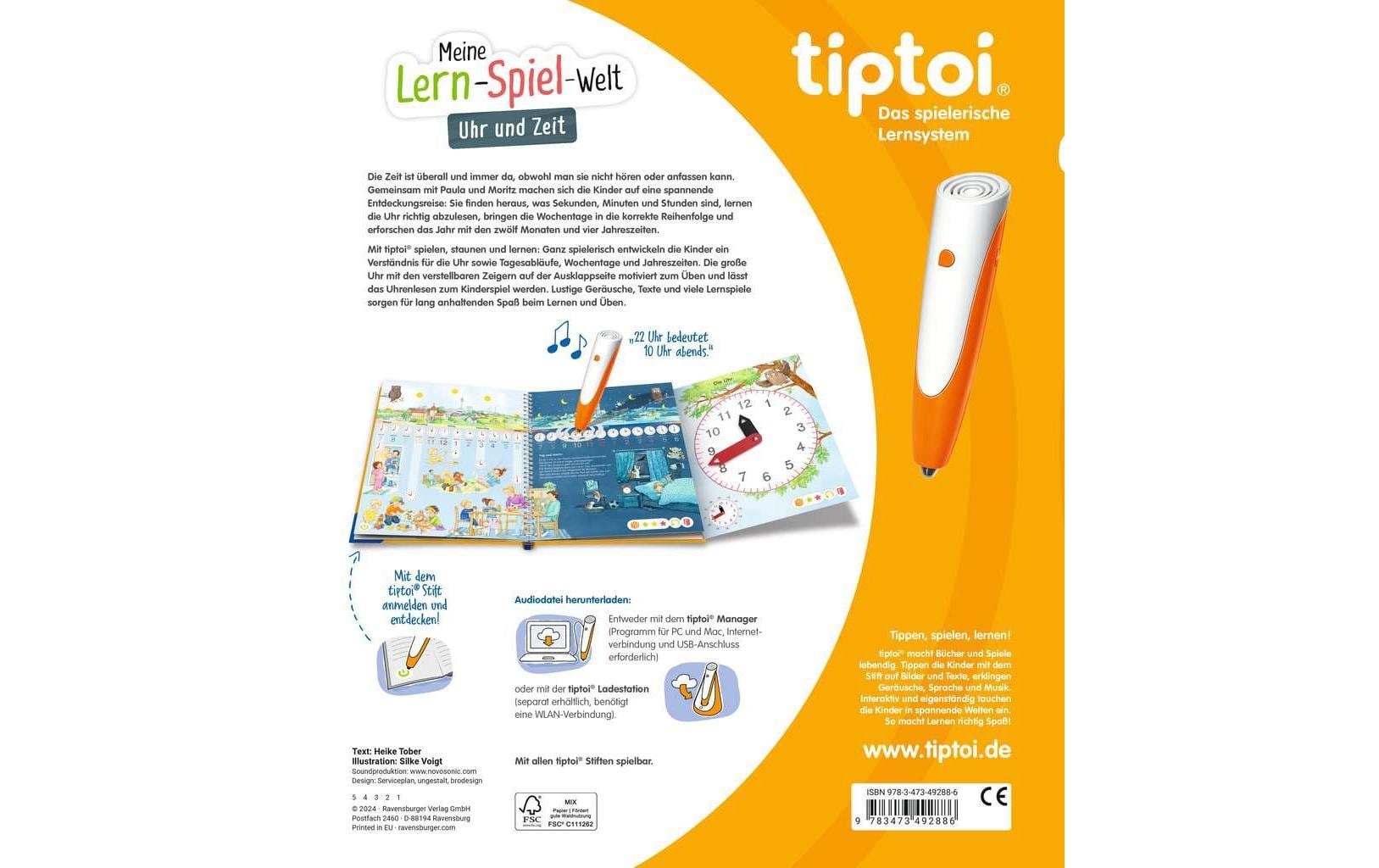 tiptoi Lernbuch Meine Lern-Spiel-Welt: Uhr und Zeit