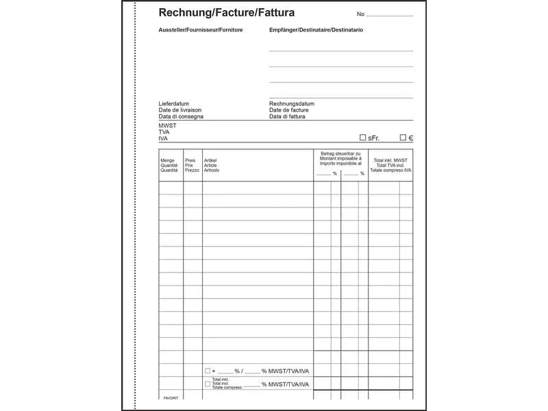 Favorit Durchschreibeblock 156 x 210 mm Rechnungen, 50 x 2 Blatt Favorit Durchschreibeblock 156 x 210 mm Rechnungen, 50 x 2 Blatt