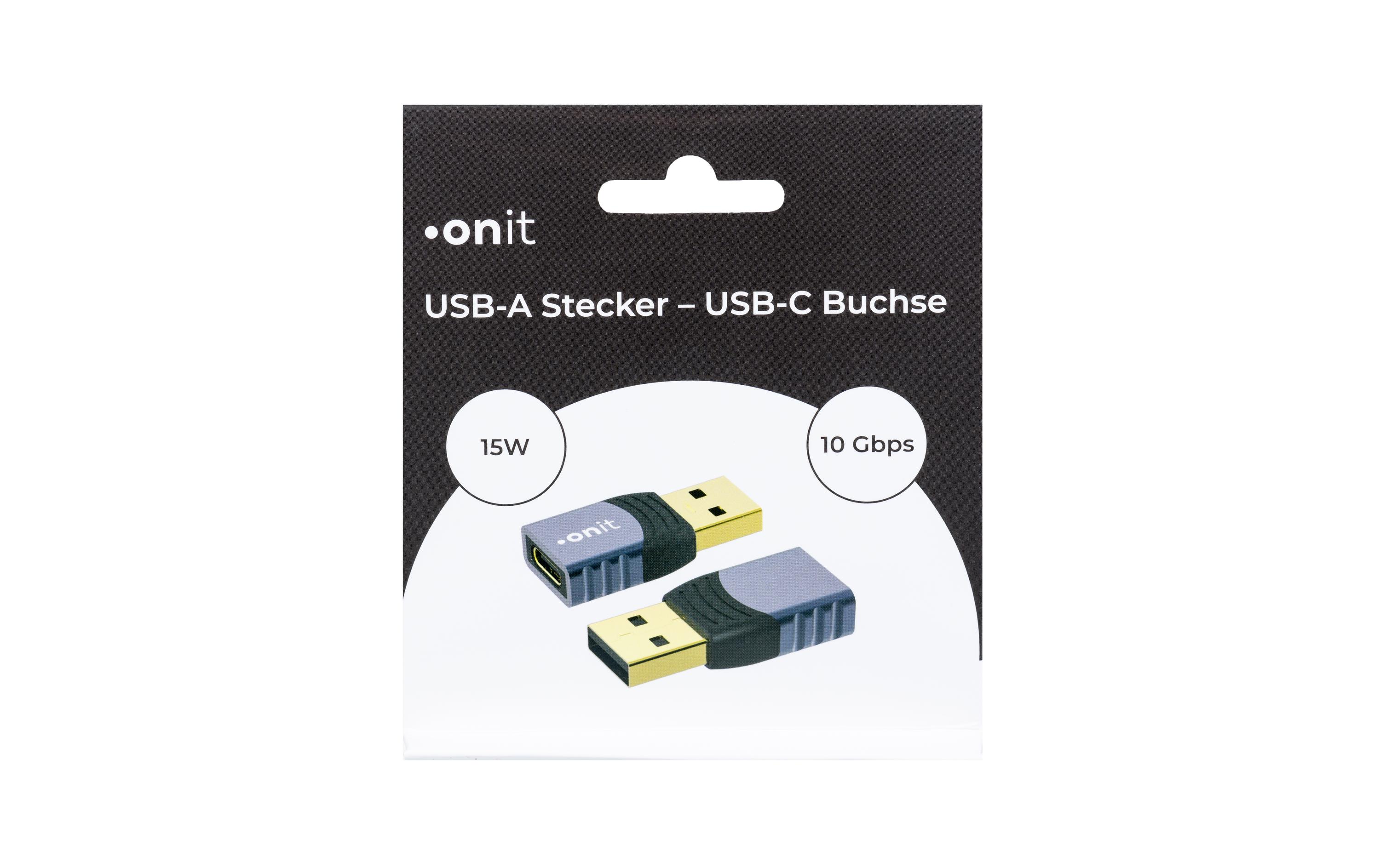 onit USB 3.1 Adapter USB-A Stecker - USB-C Buchse, 1 Stück