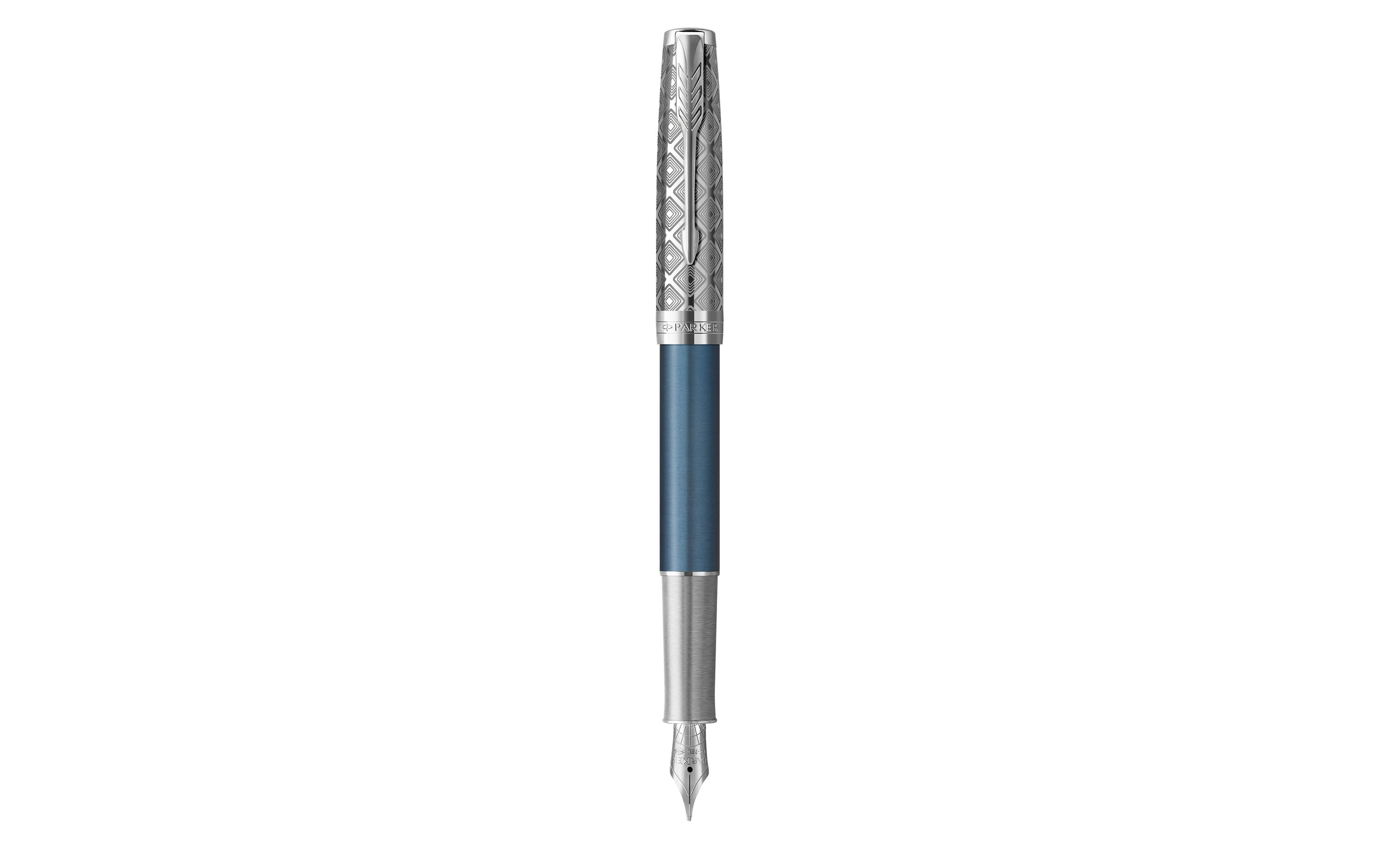 Parker Füllfederhalter Sonnet Premium Metal & Blue Medium (M)