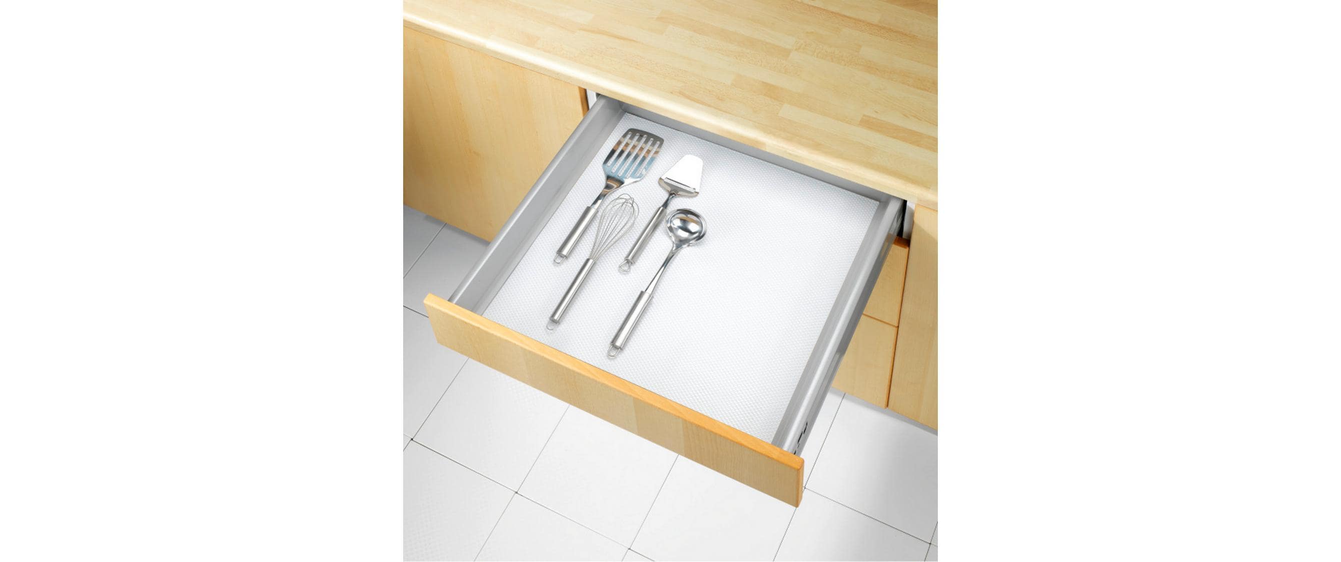 Wenko Anti-Rutsch-Matte 150 x 50 cm weiss mit Noppen