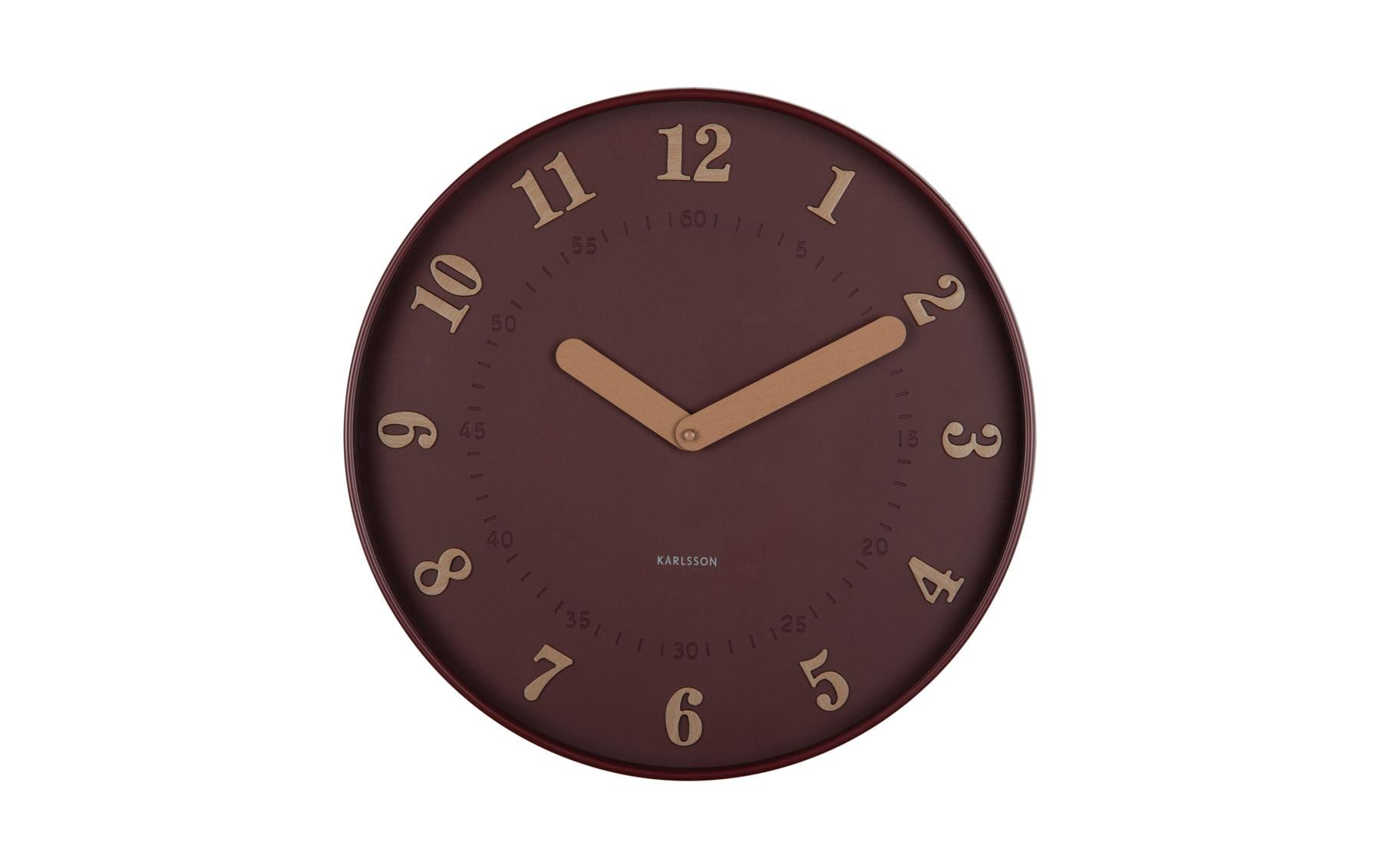 KARLSSON Wanduhr Amena 40 cm, Burgundy Red