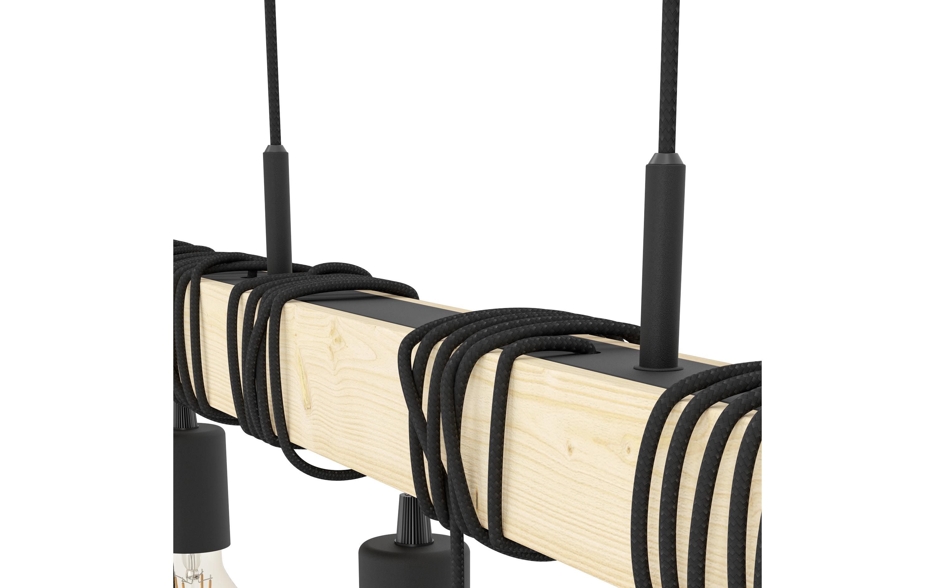 EGLO Leuchten Pendelleuchte TOWNSHEND schwarz, braun exkl. E27 6x60W EGLO Leuchten Pendelleuchte TOWNSHEND schwarz, braun exkl. E27 6x60W