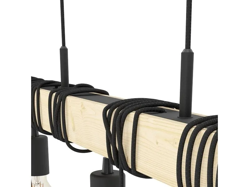 EGLO Leuchten Pendelleuchte TOWNSHEND schwarz, braun exkl. E27 6x60W EGLO Leuchten Pendelleuchte TOWNSHEND schwarz, braun exkl. E27 6x60W