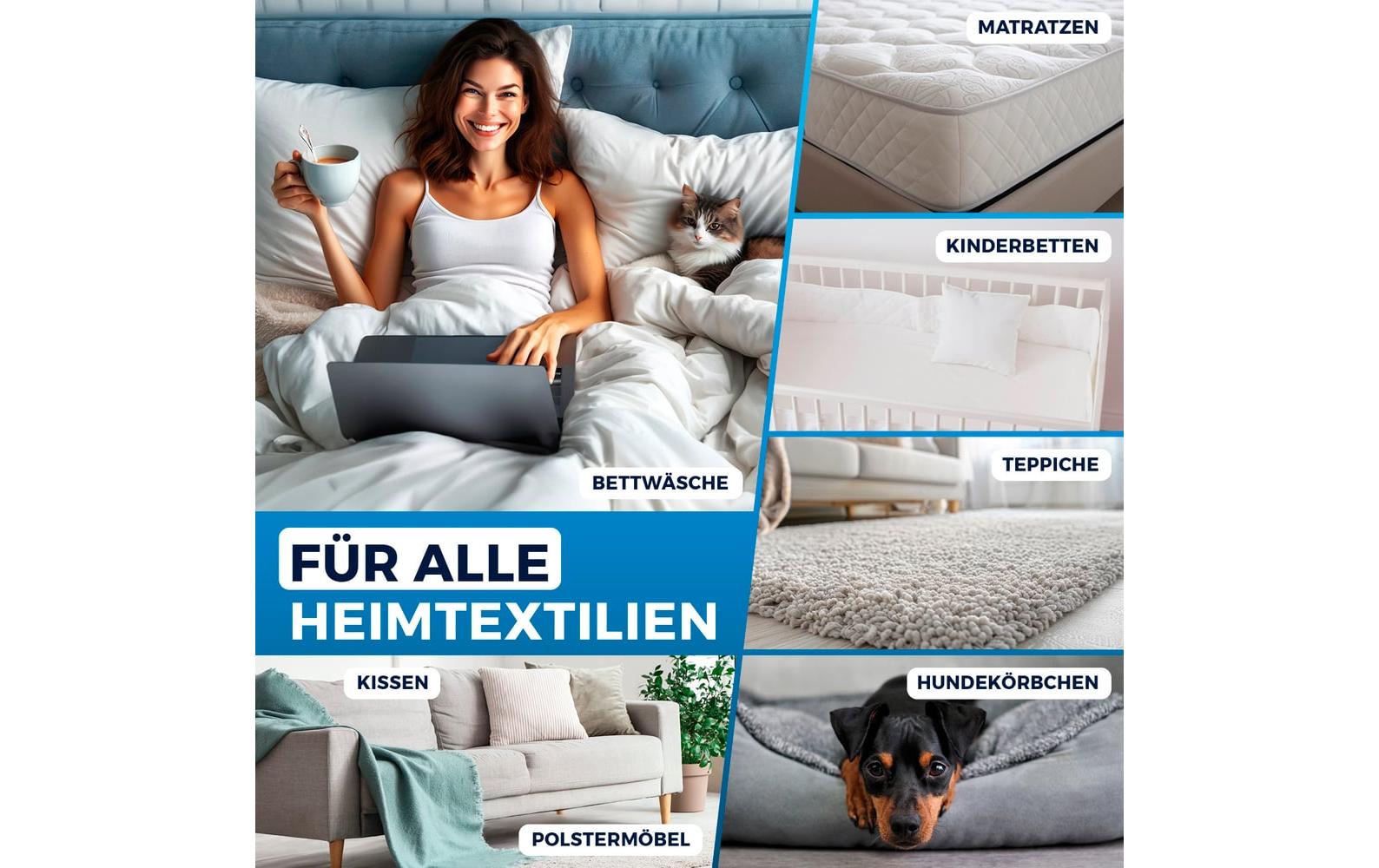 CLEANmaxx Milben-Handstaubsauger 400W, Weiss/Rot + CH-Stecker