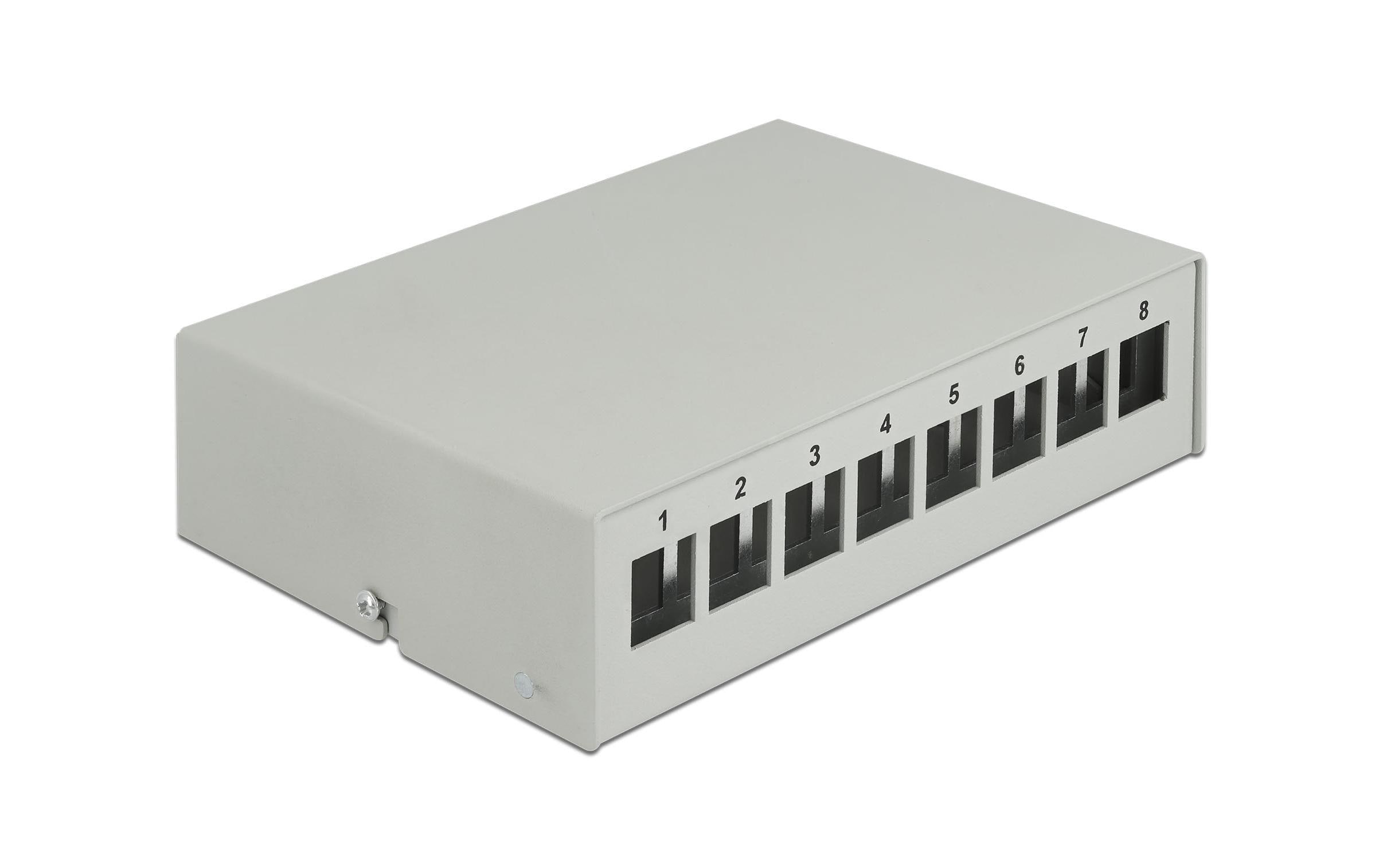 Delock Gehäuse Keystone Patchpanel 8 Port grau Delock Gehäuse Keystone Patchpanel 8 Port grau