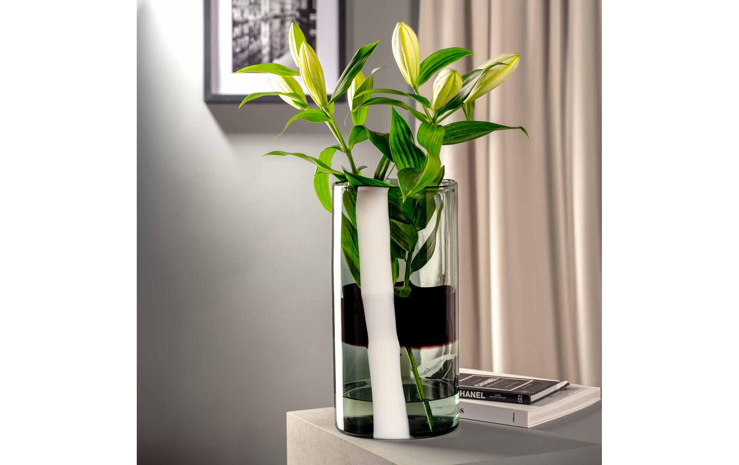 Leonardo Vase Banda Nera 40 cm, Schwarz