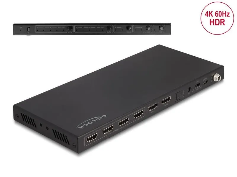 Delock Matrix Switcher HDMI 4K 60Hz mit Audio Extraktor