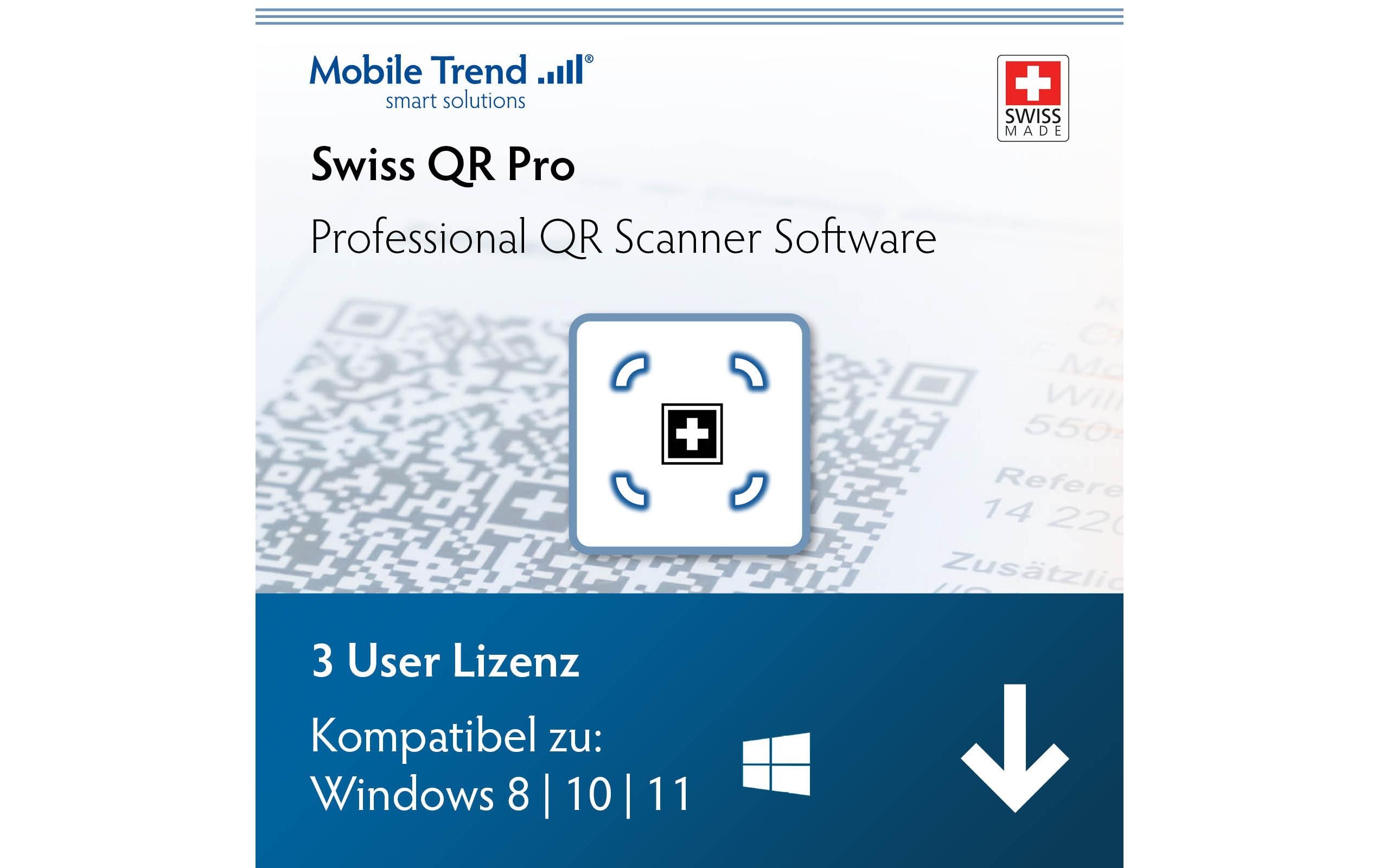Mobiletrend Swiss QR Scanner Pro ESD, Vollversion, 3 User, DE/FR/EN/IT