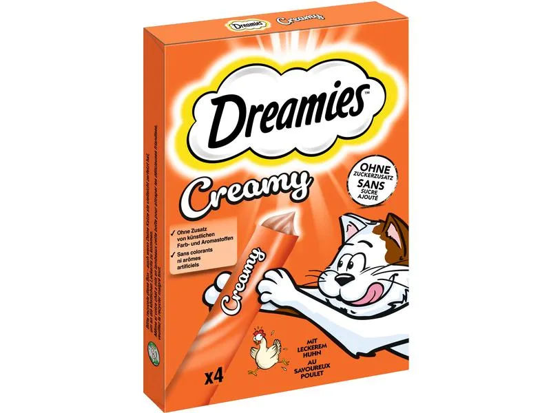 Dreamies Katzen-Snack Creamy Huhn, 4 x 10g Dreamies Katzen-Snack Creamy Huhn, 4 x 10g