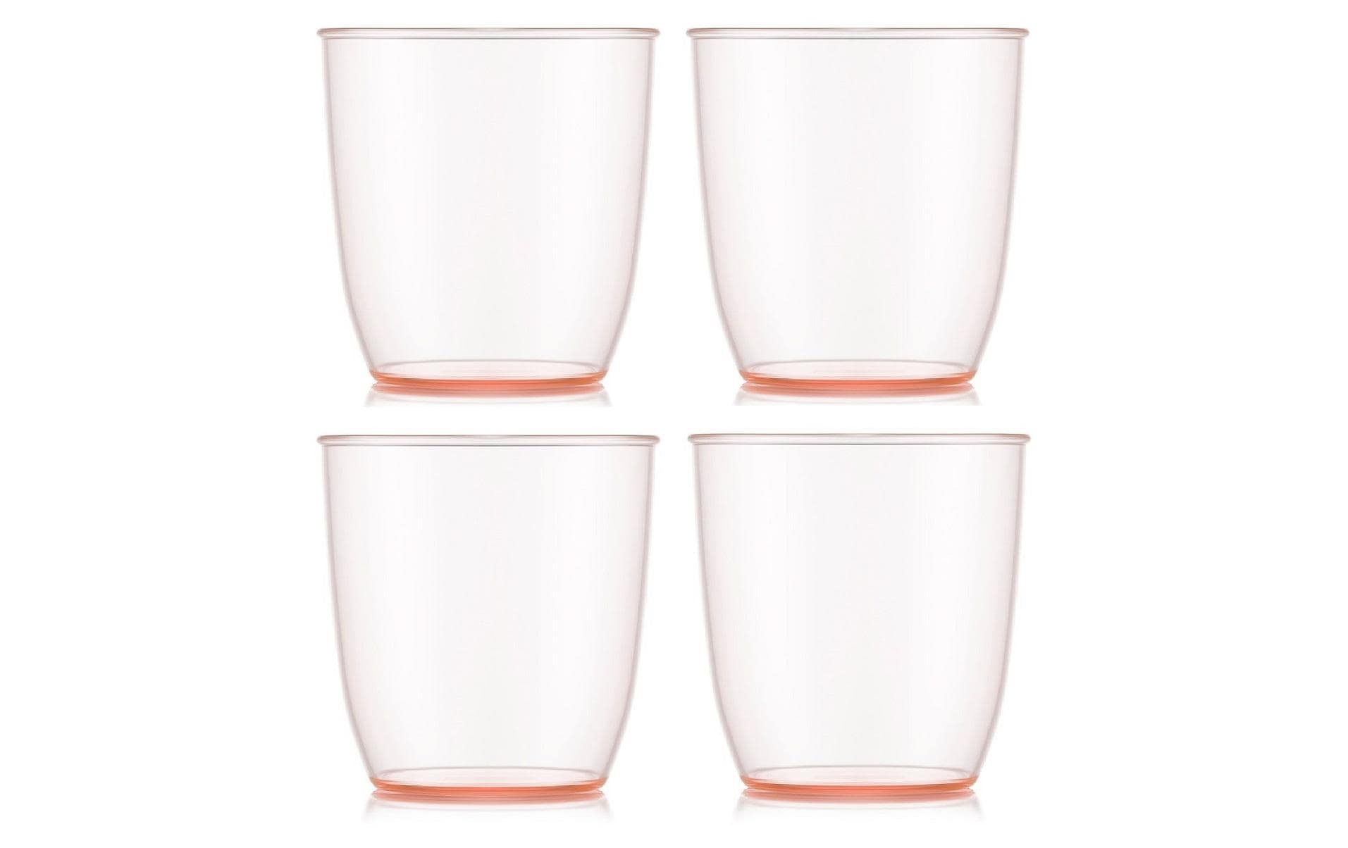 Bodum Outdoor-Becher Kvadrant 350 ml, Rosa, 4 Stück