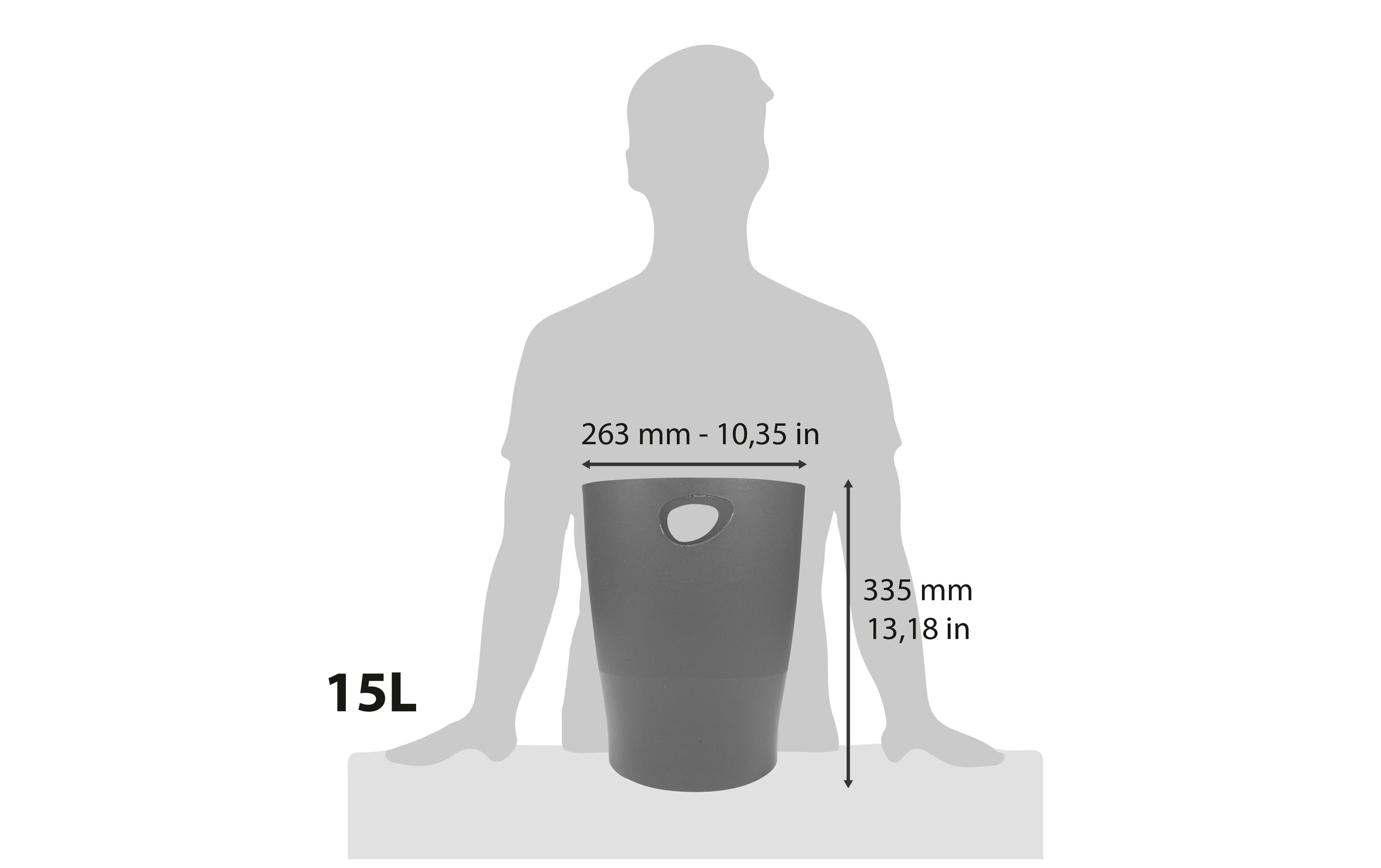 Exacompta Papierkorb Ecobin 15 l, Dunkelgrau