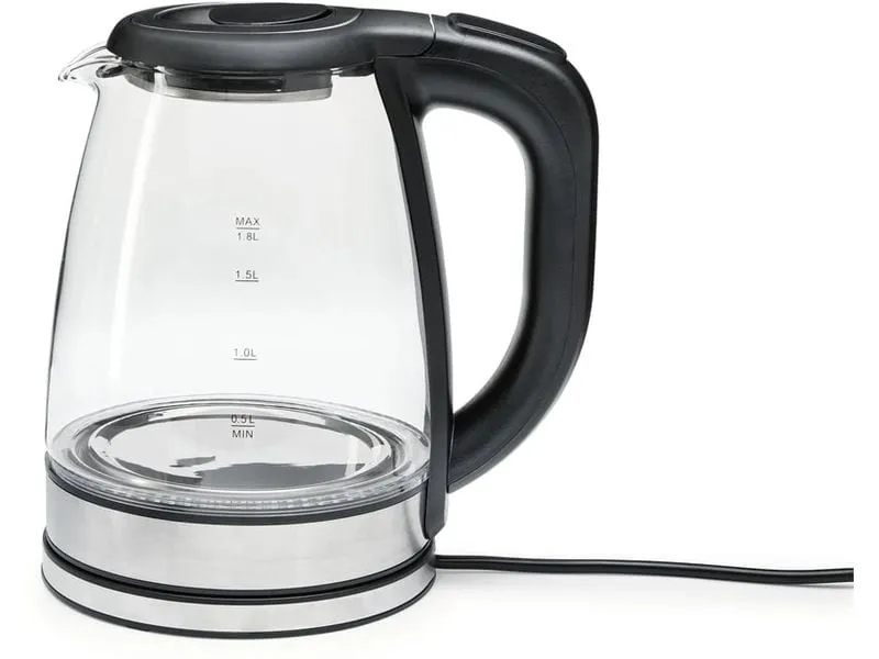 GOURMETmaxx Wasserkocher 1.8 l, Transparent/Schwarz