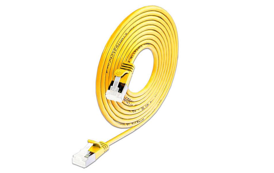 SLIM Slimpatchkabel Cat 6A, U/FTP, 0.1 m, Gelb SLIM Slimpatchkabel Cat 6A, U/FTP, 0.1 m, Gelb
