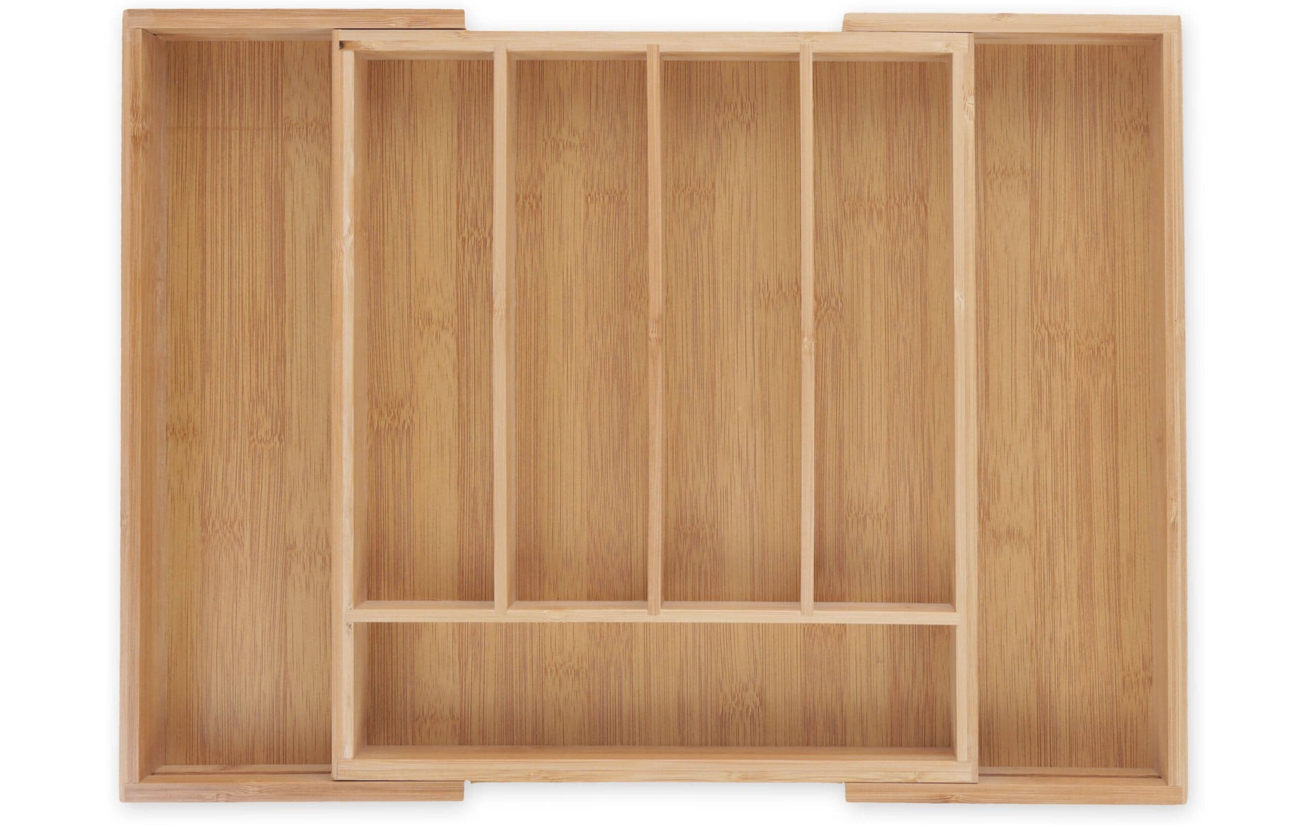 relaxdays Besteckkasten ausziehbar Hellbraun