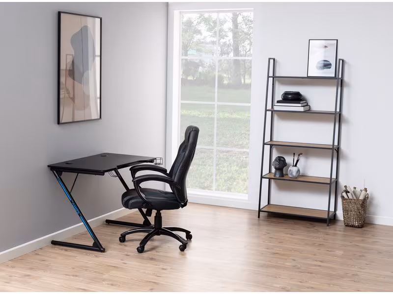 AC Design Regal Seaford 77 x 36 x 174.5 cm, Eiche/Schwarz matt