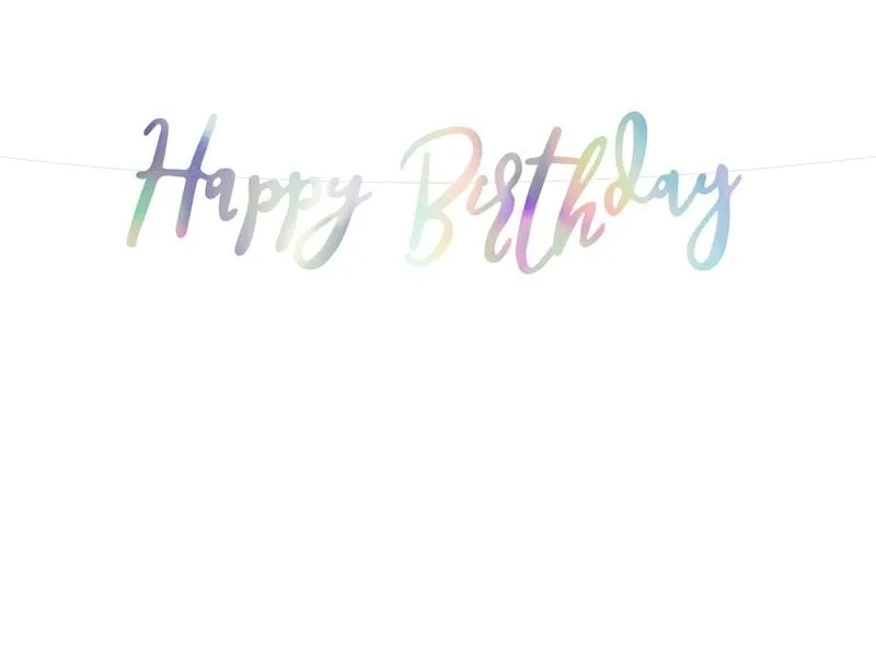 Partydeco Girlande Happy Birthday mehrfarbig, 16.5 x 62 cm