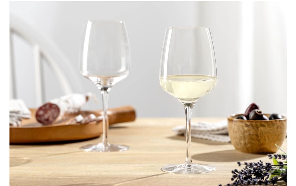 Leonardo Weissweinglas Cesti 280 ml, 6 Stück, Schwarz/Transparent