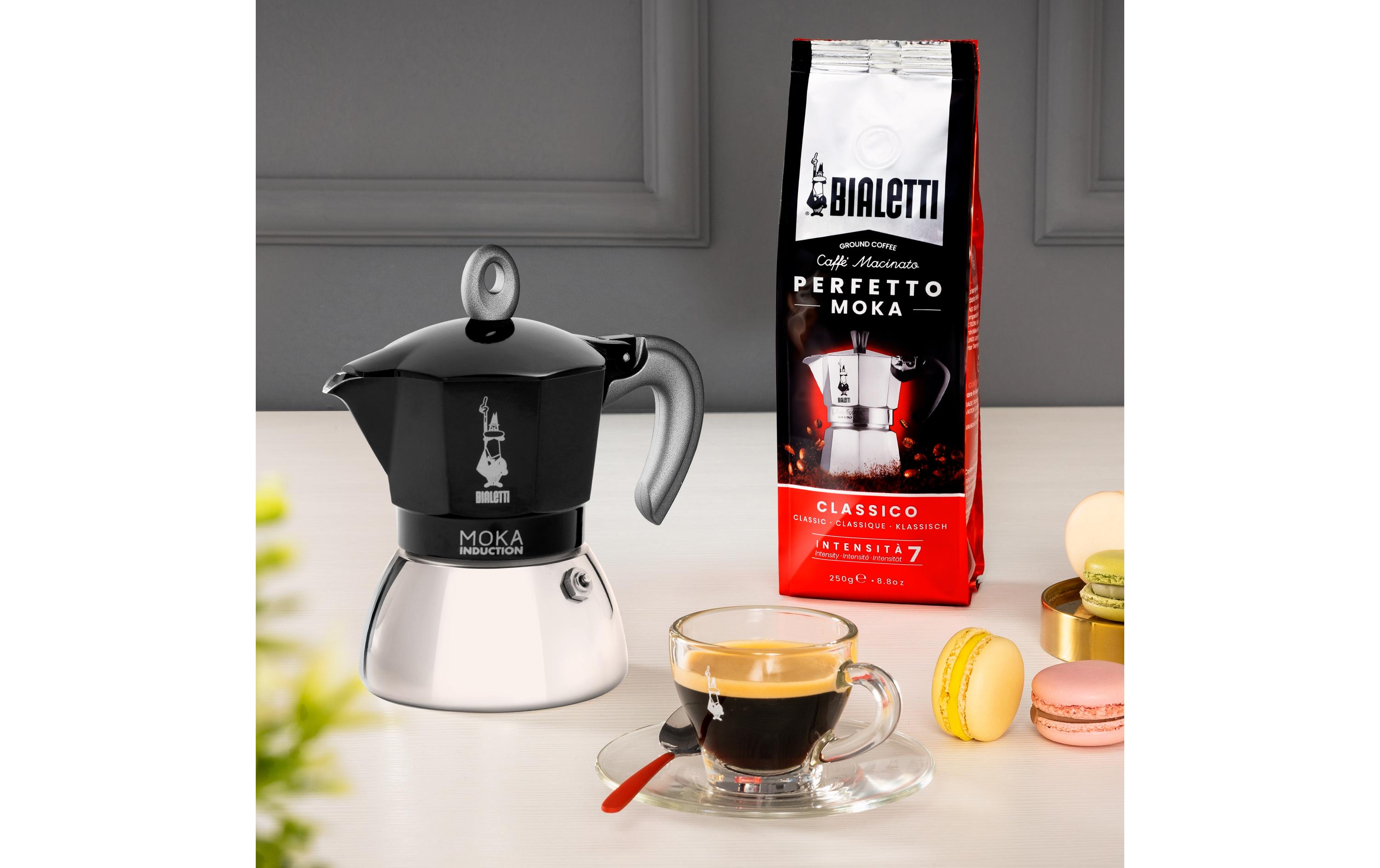 Bialetti Espressokocher New Moka Induktion 6 Tassen, Schwarz