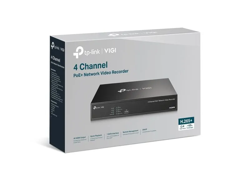 TP-Link Netzwerkrekorder NVR1004H-4P-2 TB 2 TB, 4 Kanal