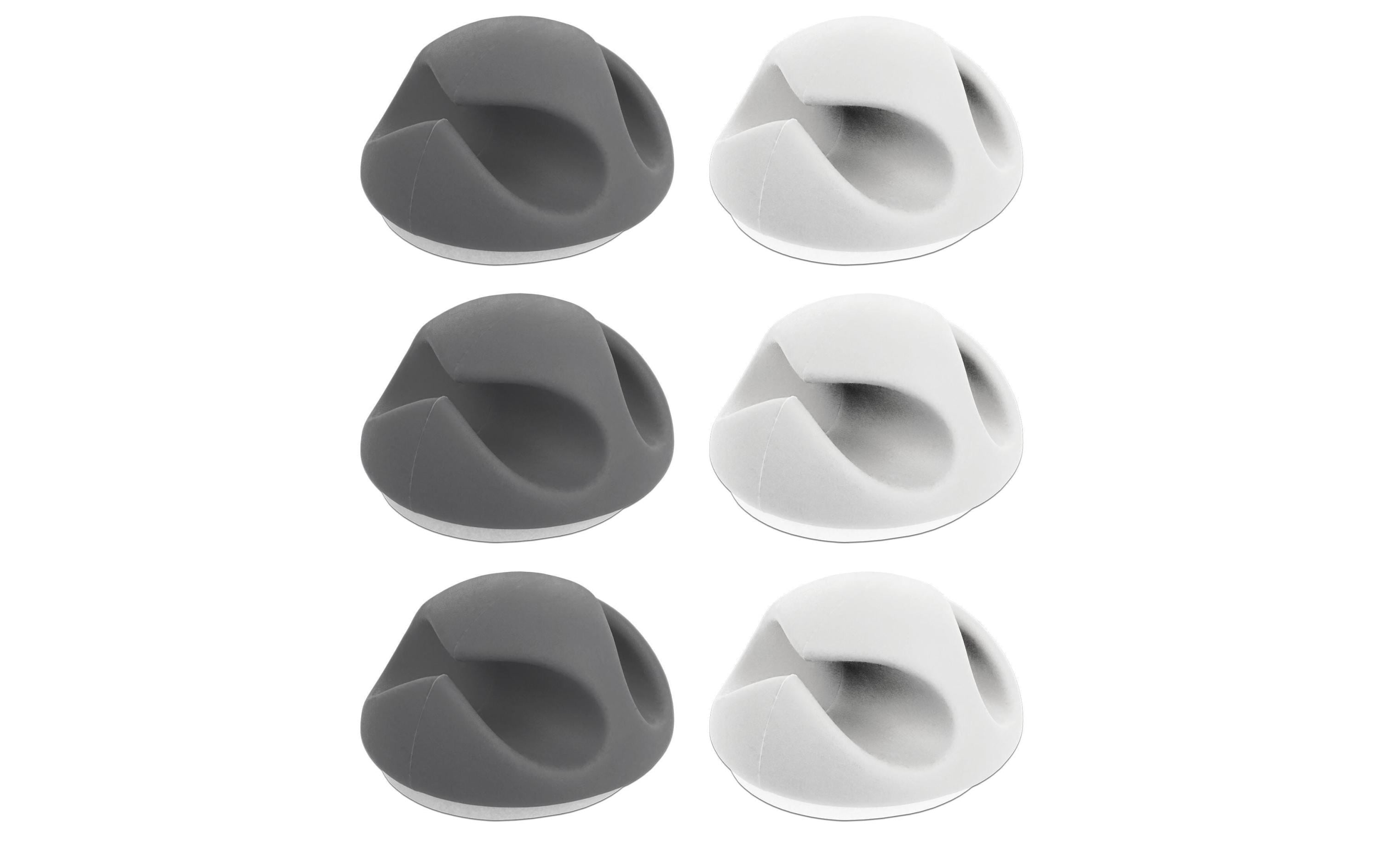 Delock Kabelhalter 6 mm, 2x3 Stück, weiss, grau, 2 Durchführungen Delock Kabelhalter 6 mm, 2x3 Stück, weiss, grau, 2 Durchführungen