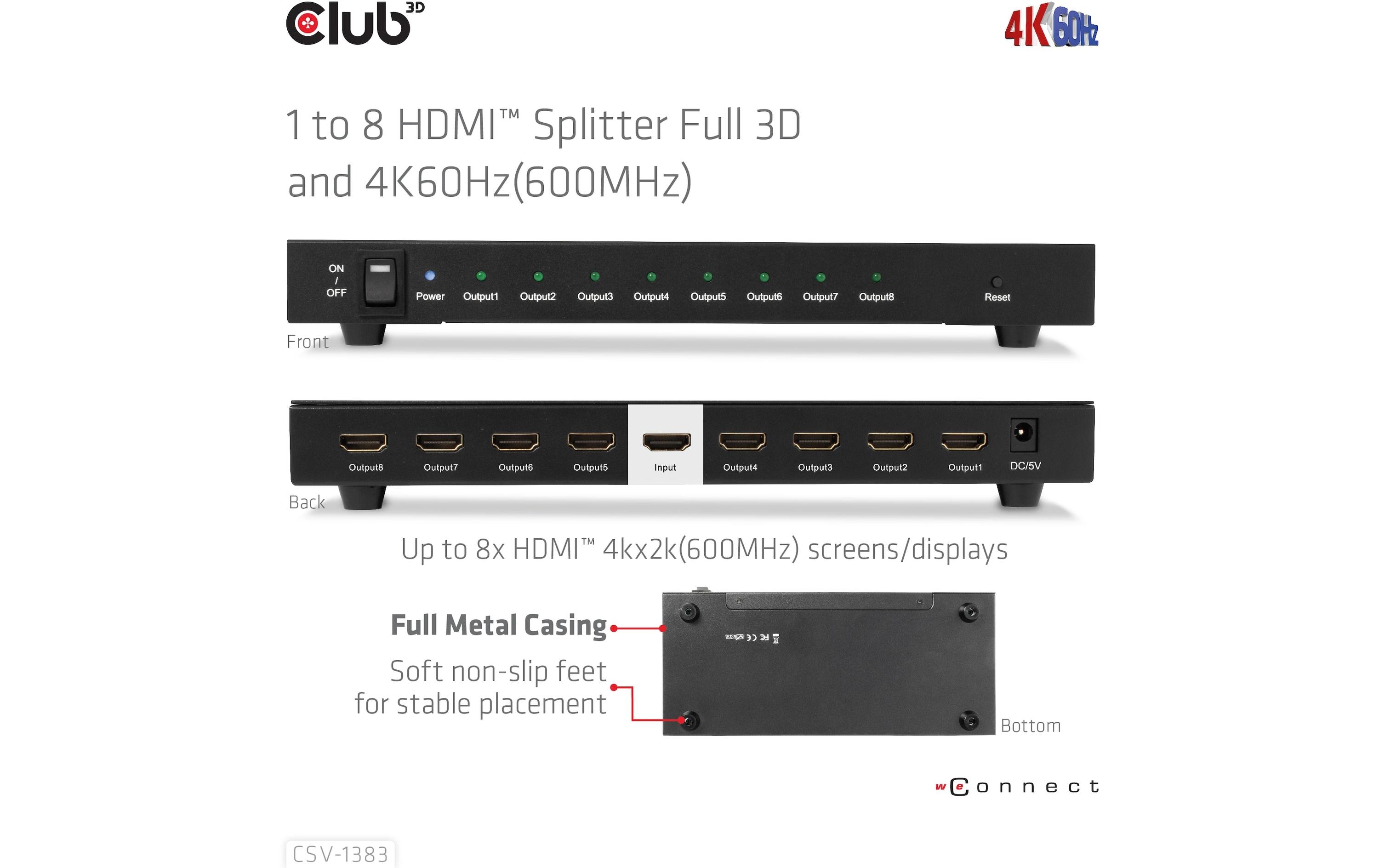Club 3D 8-Port Signalsplitter CSV-1383