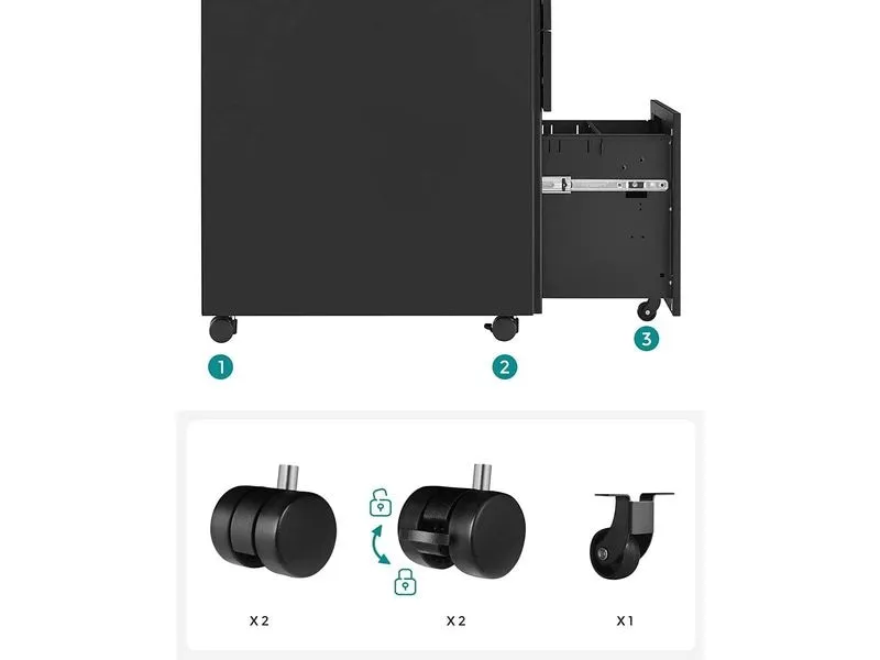 Songmics Rollcontainer, 39.0 x 52.0 x 60.0 cm, Schwarz Songmics Rollcontainer, 39.0 x 52.0 x 60.0 cm, Schwarz