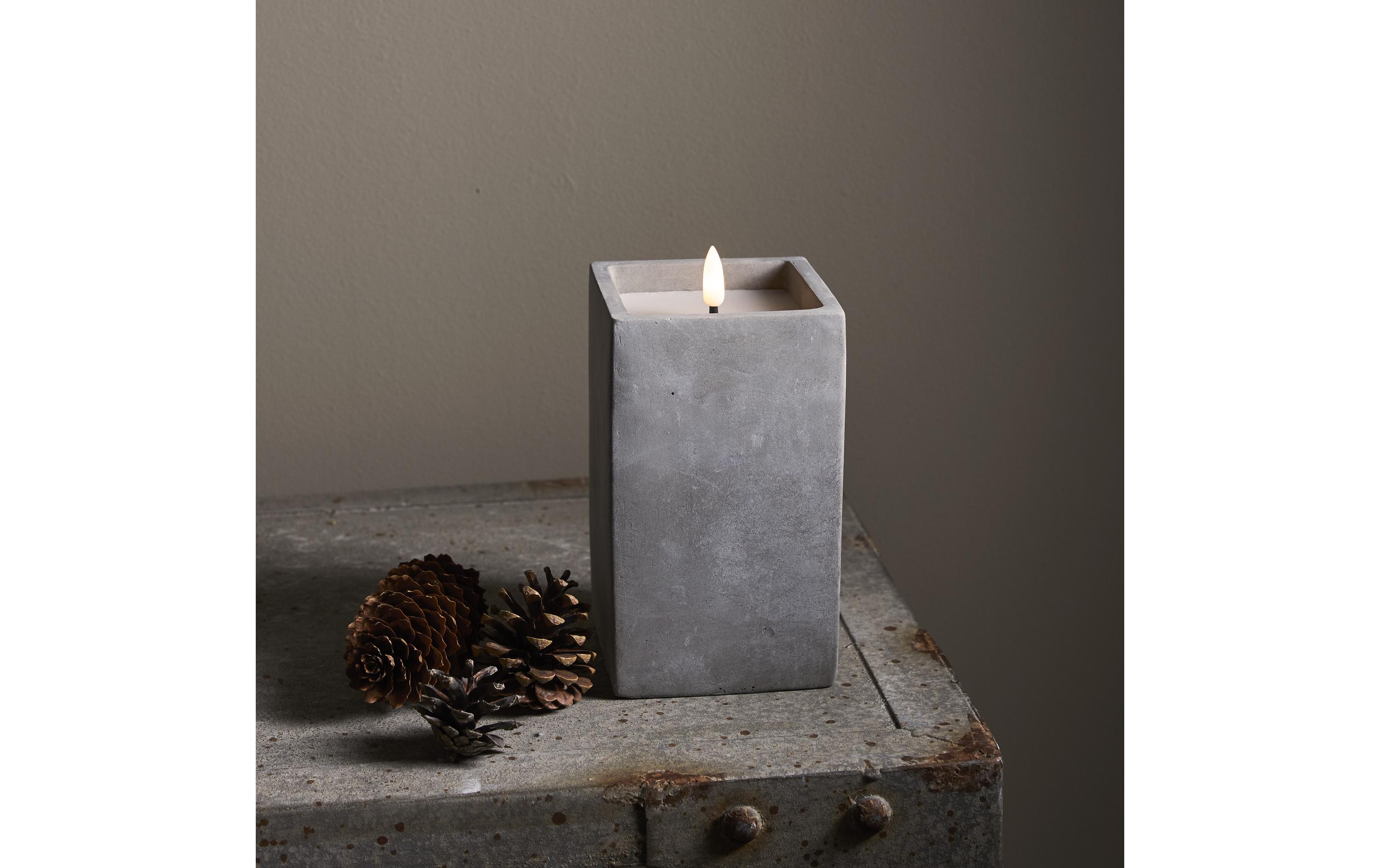 Star Trading LED-Kerze Flamme Cem, 9 x 9 x 16.5 cm, Grau Star Trading LED-Kerze Flamme Cem, 9 x 9 x 16.5 cm, Grau