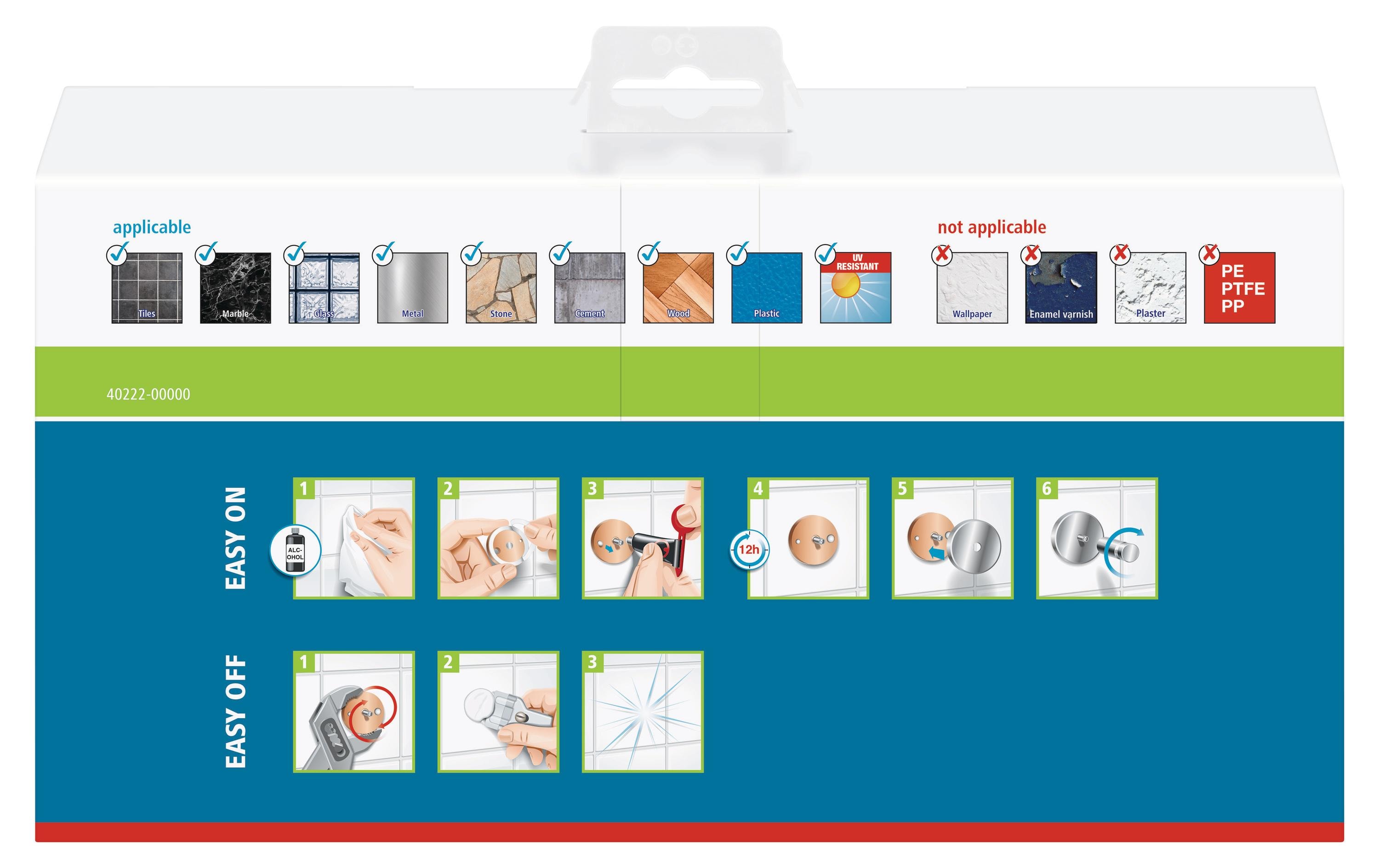 tesa Ablagekonsole Baath ohne Bohren, Silber