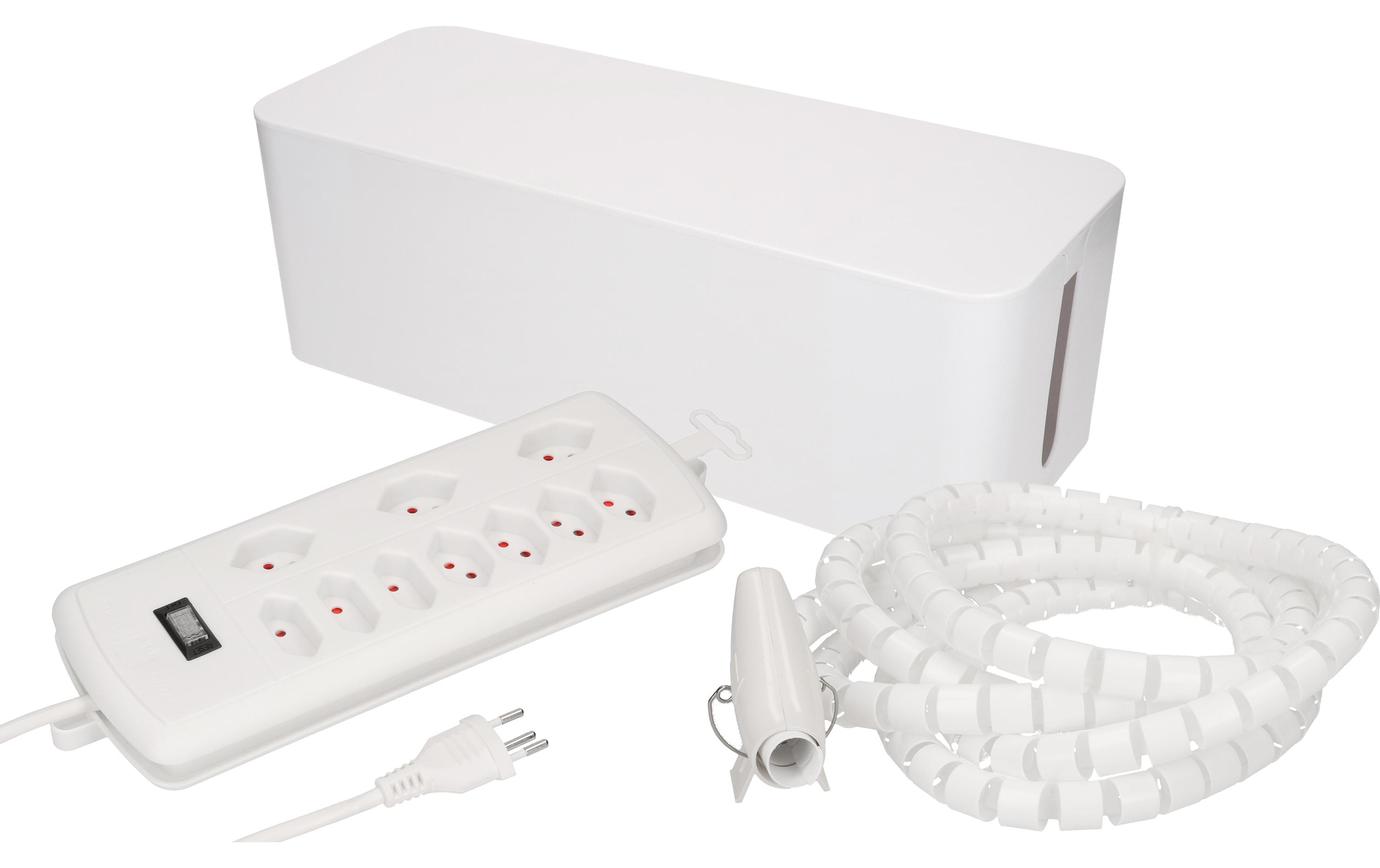 Max Hauri Kabelbox mit Steckerleiste 7x T13 Weiss