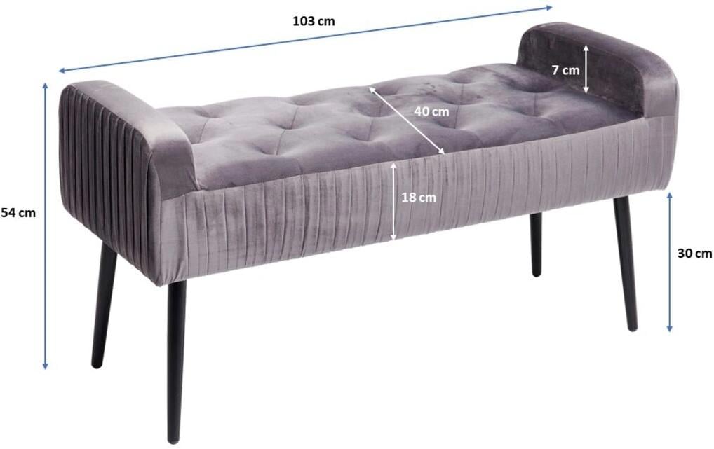 Kare Sitzbank Lofty 103 cm, Grau