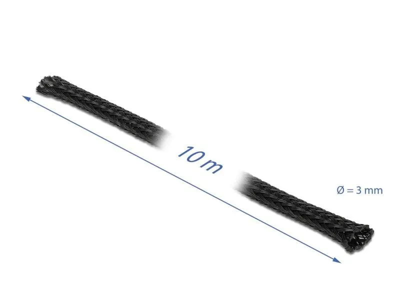Delock Kabelschlauch 10 m x 3 mm Schwarz Delock Kabelschlauch 10 m x 3 mm Schwarz